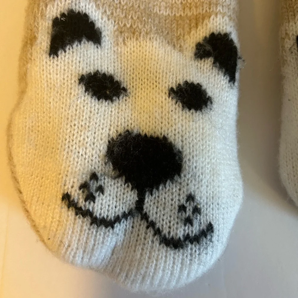 Muk Luks Sherpa-Lined Animal Grippy Socks in Beige & Gray
